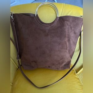 Banana Republic Suede Tote, Gold Rings and Strap
